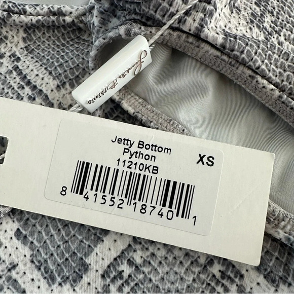 NWT Frankie’s Bikinis size XS Jetty High Waisted Bikini Bottom Python Gray New - Picture 3 of 5